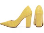 scarpin feminino amarelo vista lateral salto 9cm | VitriNerm