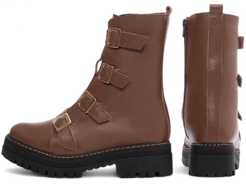 detalhe coturno feminino marrom feminino | VitriNerm