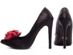 scarpin feminino preto vista lateral salto 12cm | VitriNerm