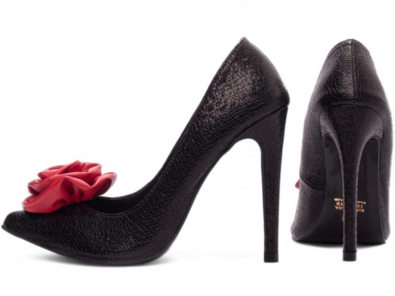 scarpin feminino preto vista lateral salto 12cm | VitriNerm