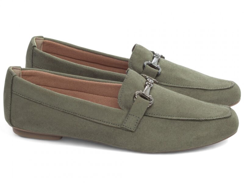 detalhe mocassim feminino verde feminino | VitriNerm