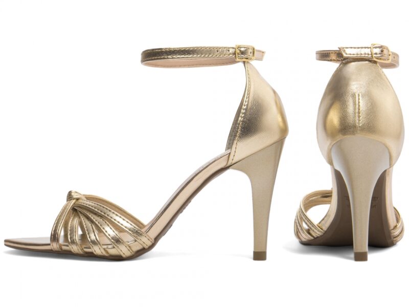 sandália feminina dourado vista lateral | VitriNerm