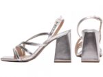 sandália feminina prata vista lateral salto 9cm | VitriNerm