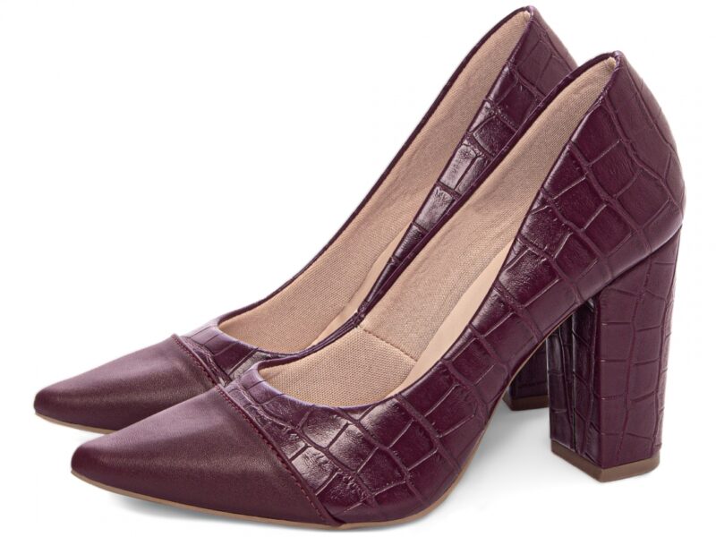 detalhe salto 9cm bordô scarpin feminino | VitriNerm