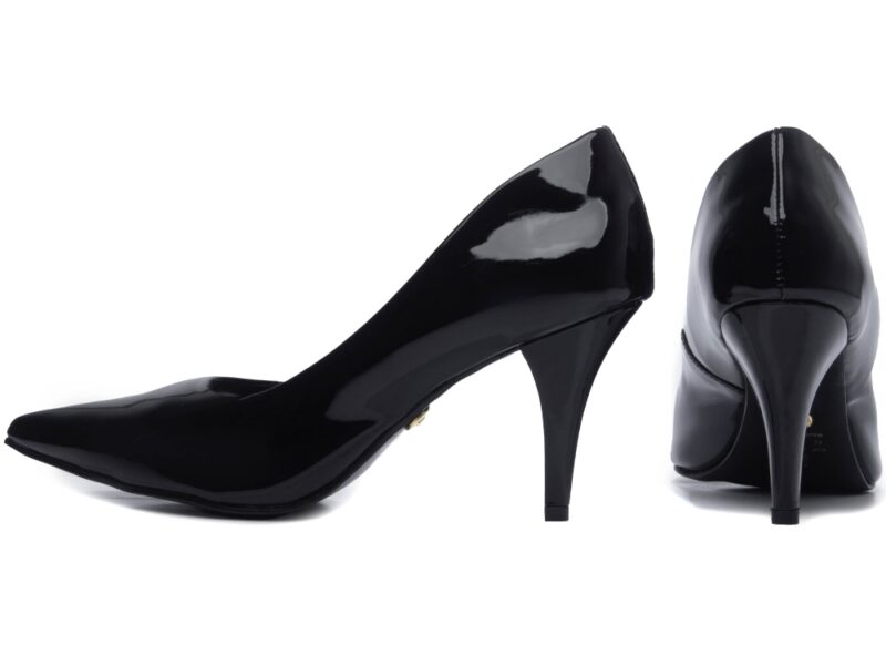 scarpin feminino preto vista lateral salto 8,5cm | VitriNerm