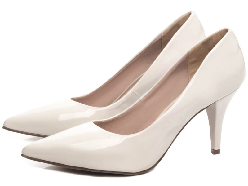 detalhe salto 8,5cm off white scarpin feminino | VitriNerm