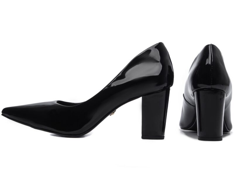 scarpin feminino preto vista lateral salto 8,5cm | VitriNerm