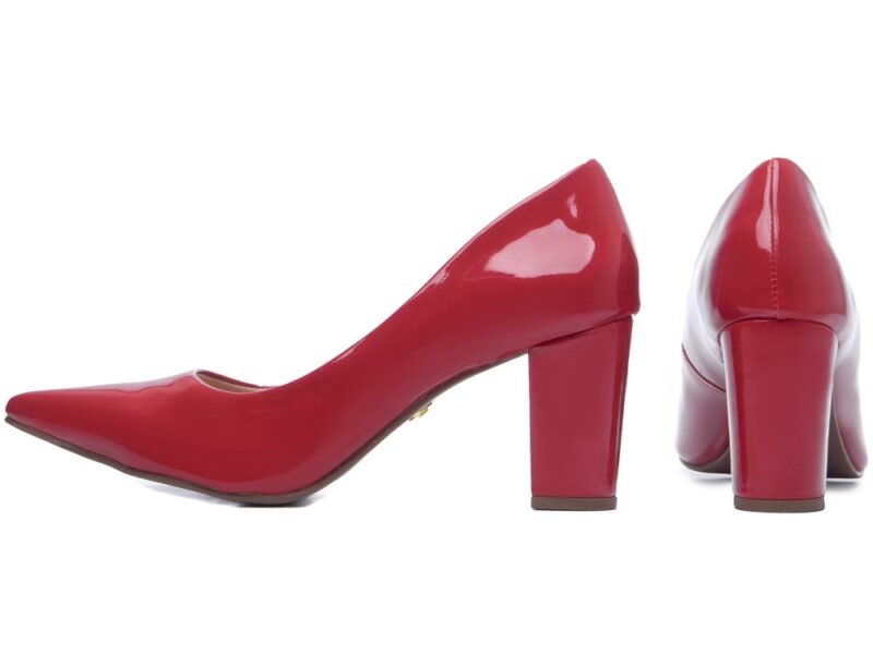 scarpin feminino vermelho vista lateral salto 8,5cm | VitriNerm