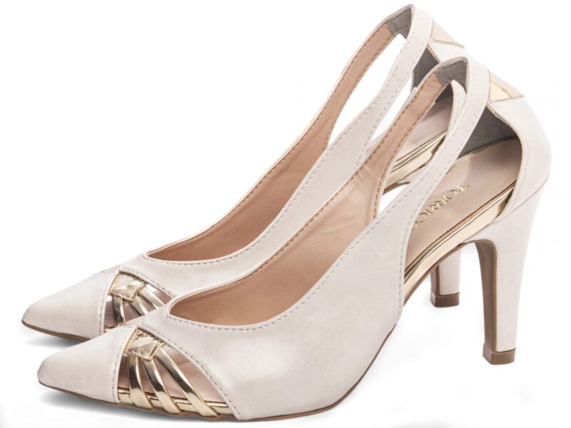 detalhe salto 9cm off white scarpin feminino | VitriNerm