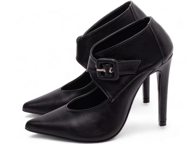 detalhe salto 12cm preta scarpin feminino | VitriNerm