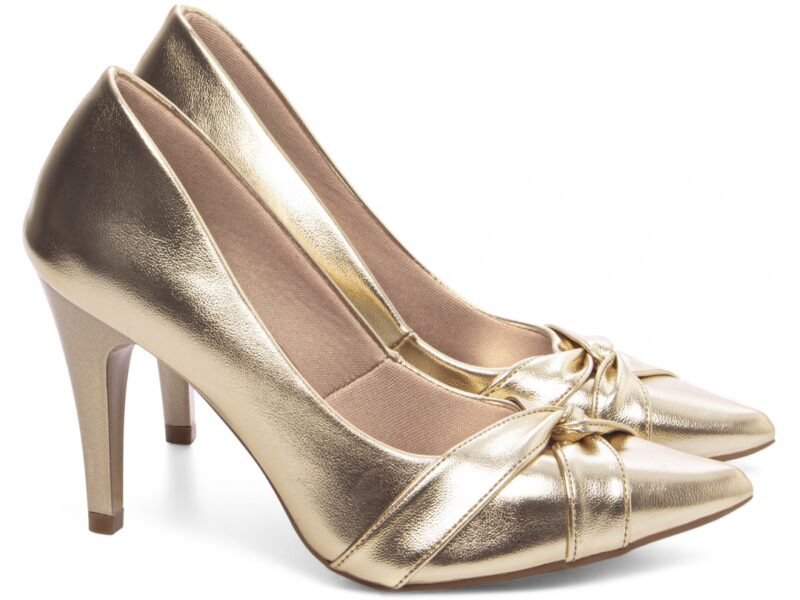 scarpin feminino dourado solado antiderrapante | VitriNerm