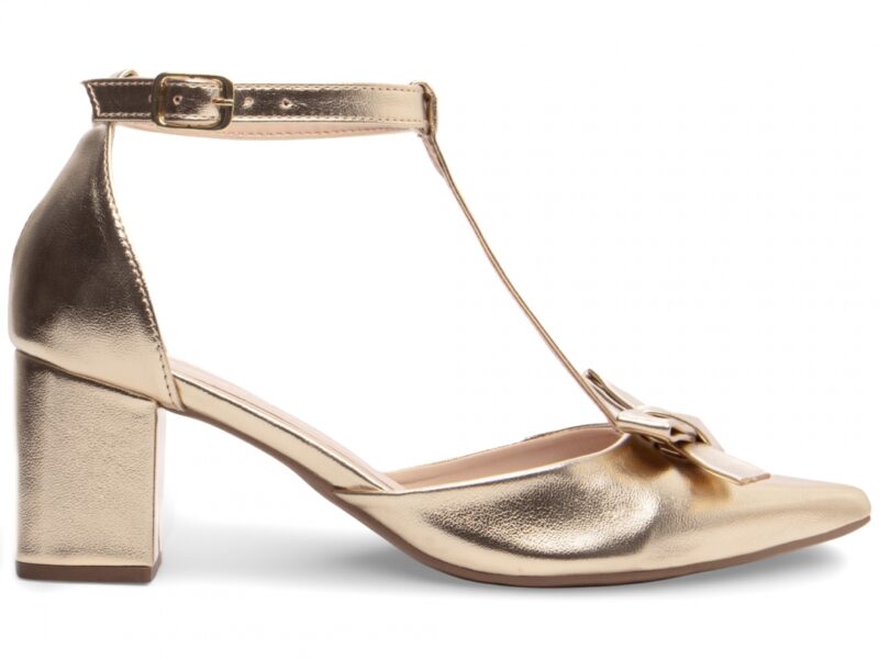 scarpin feminino dourado par completo | VitriNerm