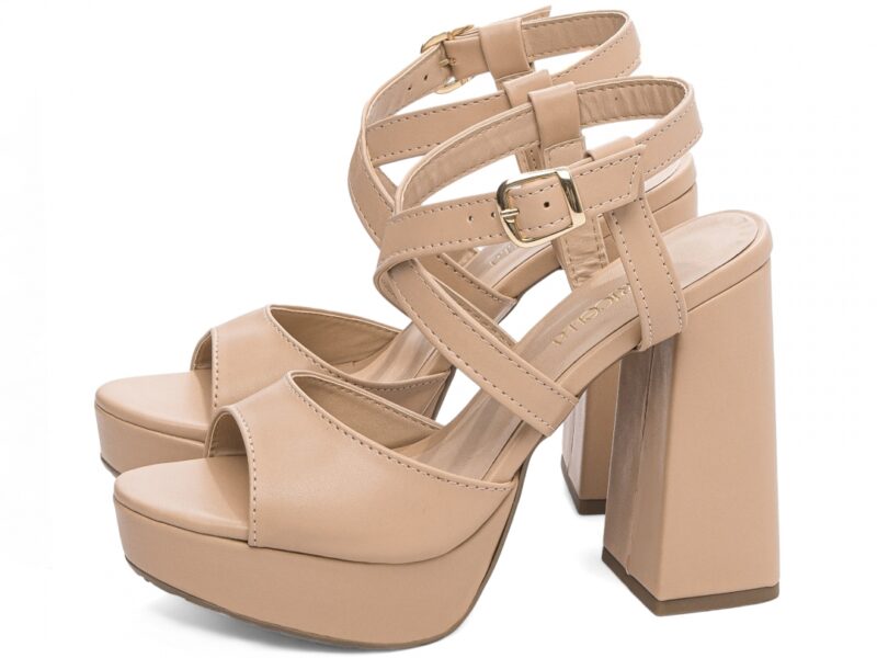 detalhe salto 11cm bege sandália feminina | VitriNerm