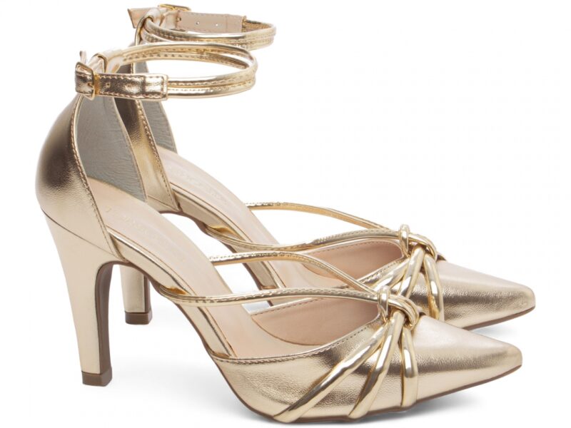 scarpin feminino dourado solado antiderrapante | VitriNerm