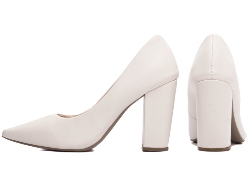 scarpin feminino off white vista lateral salto 9cm | VitriNerm