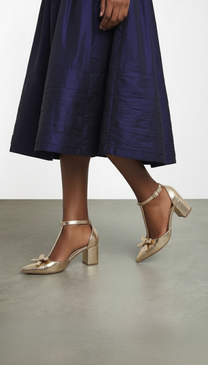 scarpin feminino dourado feminino elegante comprar | VitriNerm