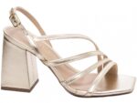 sandália dourada salto 9cm napa | VitriNerm