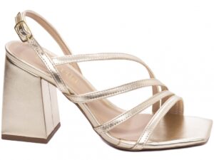 sandália dourada salto 9cm napa | VitriNerm