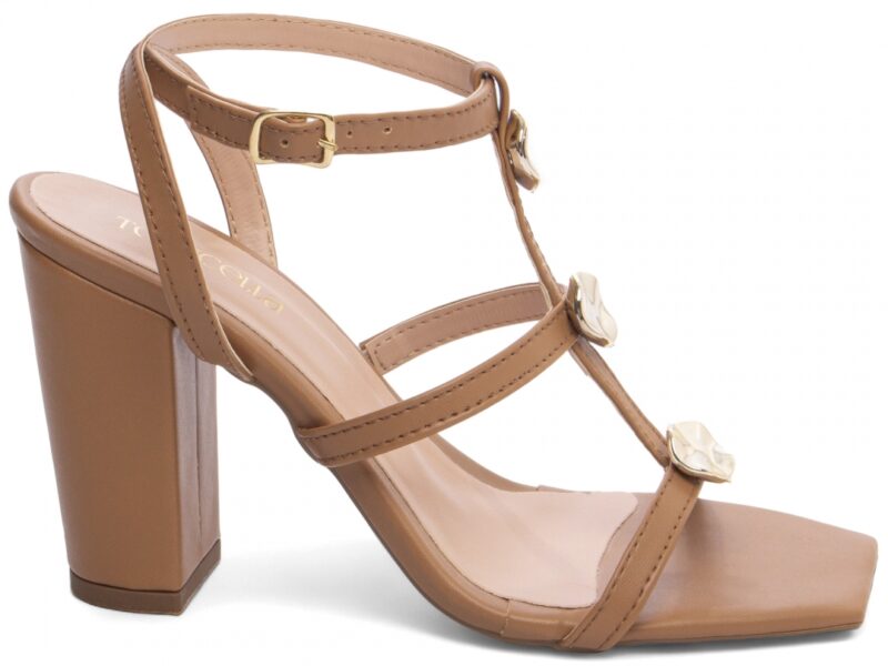 sandália caramelo salto 9cm napa | VitriNerm