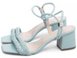 detalhe salto 5,5cm azul sandália feminina | VitriNerm