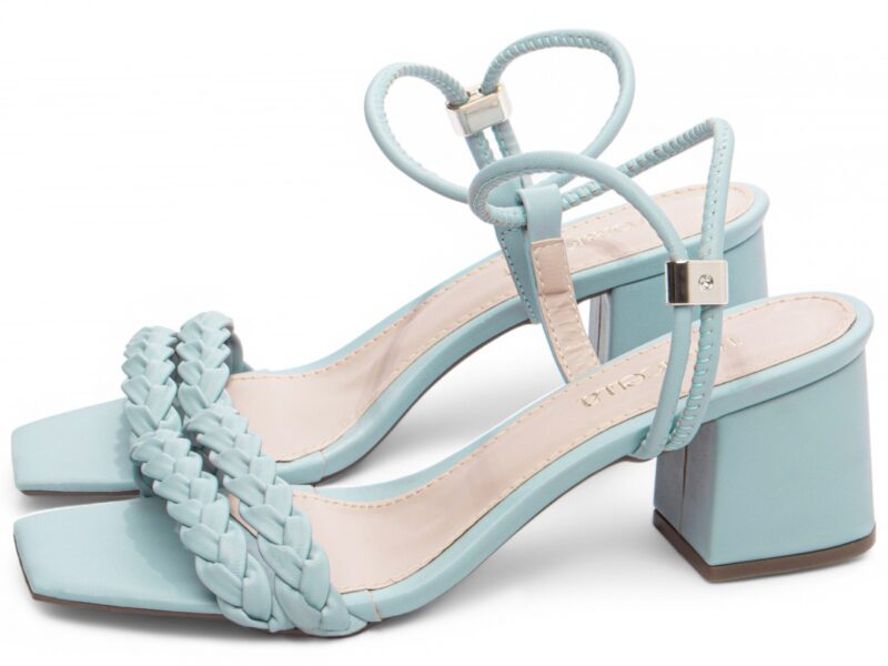 detalhe salto 5,5cm azul sandália feminina | VitriNerm