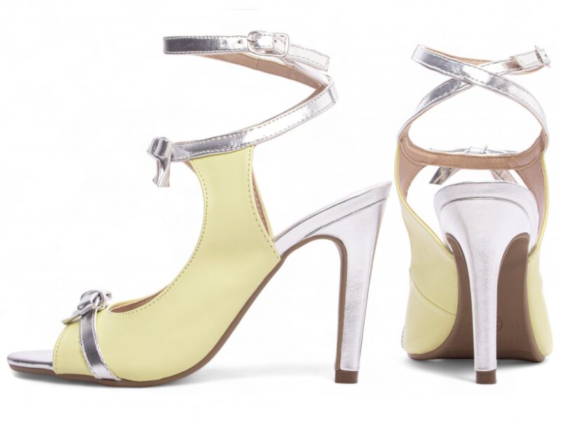 sandália feminina prata vista lateral salto 9,5cm | VitriNerm