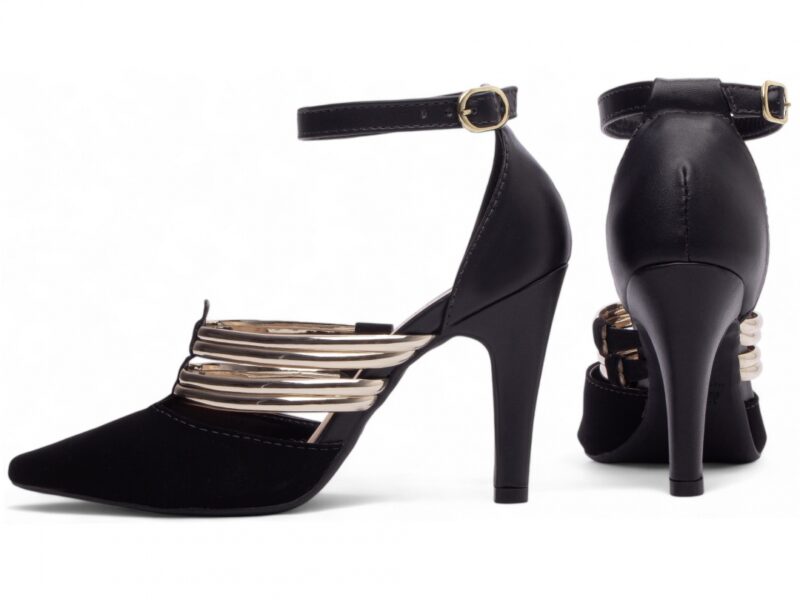 scarpin feminino preto vista lateral salto 9cm | VitriNerm
