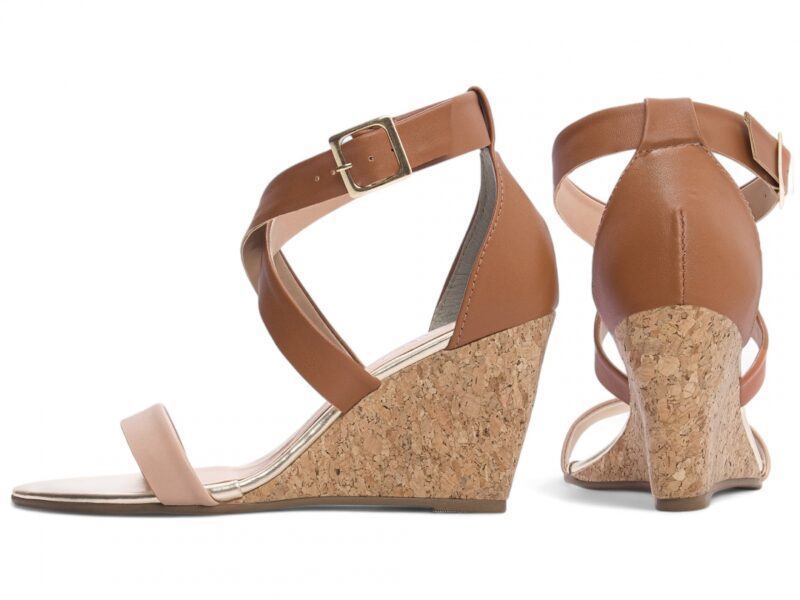 sandália feminina caramelo vista lateral | VitriNerm