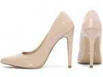 scarpin feminino bege vista lateral salto 12cm | VitriNerm