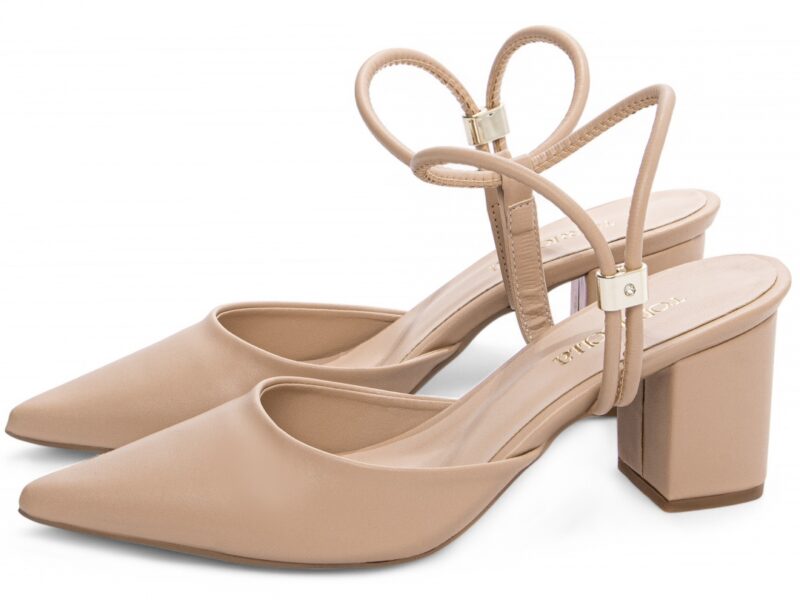detalhe salto 6cm bege scarpin feminino | VitriNerm