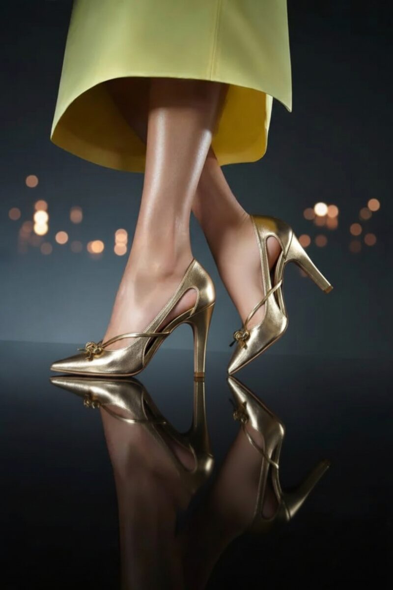 scarpin feminino dourado feminino elegante comprar | VitriNerm