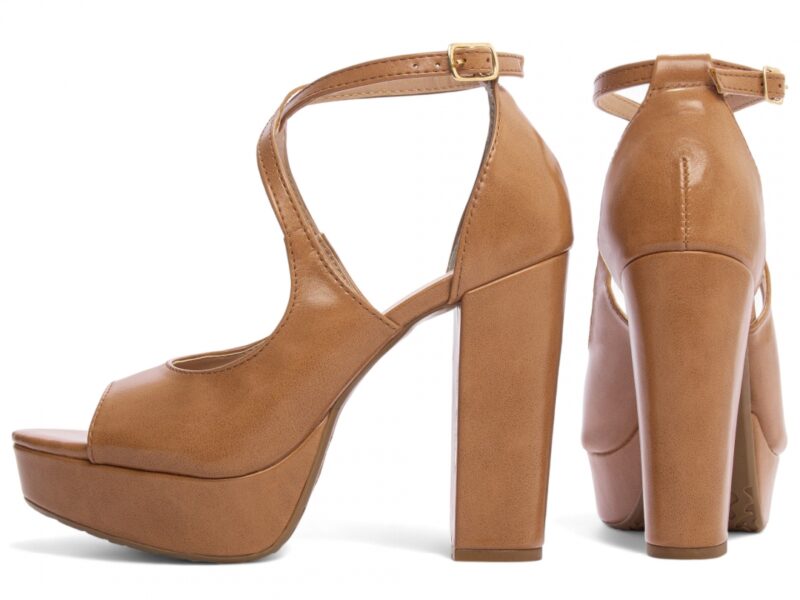 sandália feminina caramelo vista lateral salto 11cm | VitriNerm