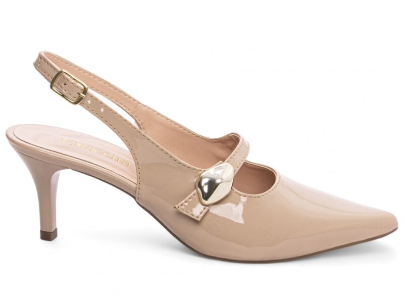scarpin dourada salto 6cm verniz | VitriNerm