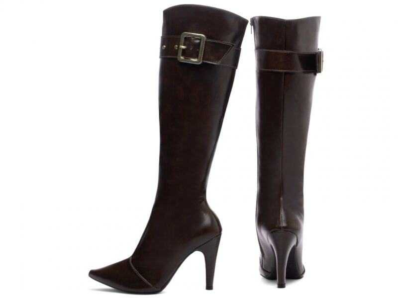bota feminina marrom vista lateral salto 9cm | VitriNerm