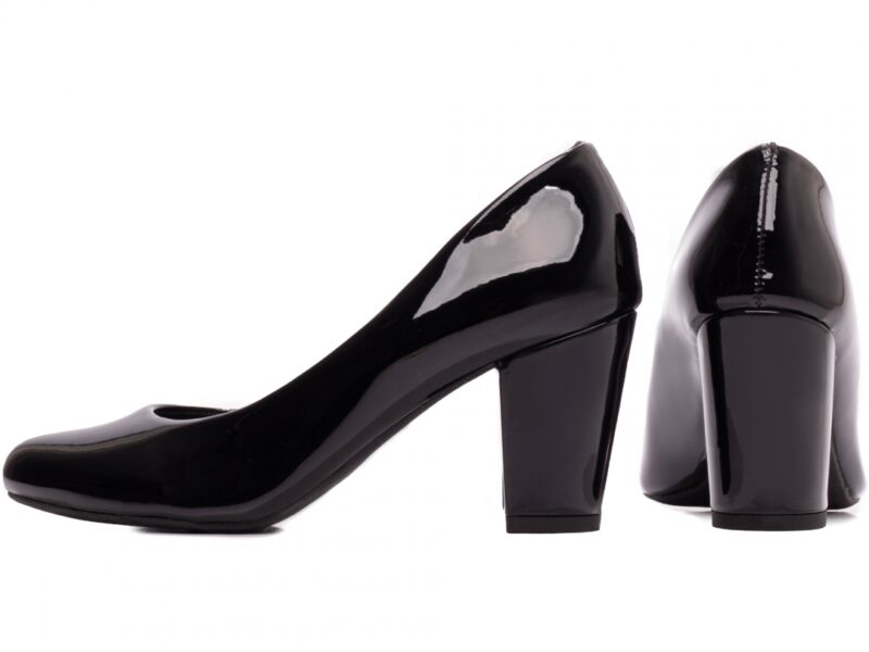 scarpin feminino preto vista lateral salto 7,5cm | VitriNerm