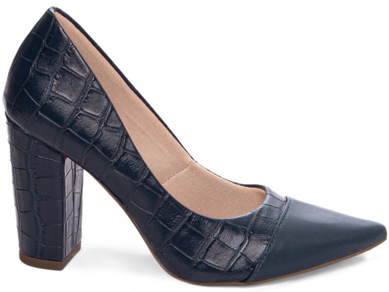 Scarpin Azul Marinho Salto Grosso 9cm scarpin azul salto 9cm napa | VitriNerm