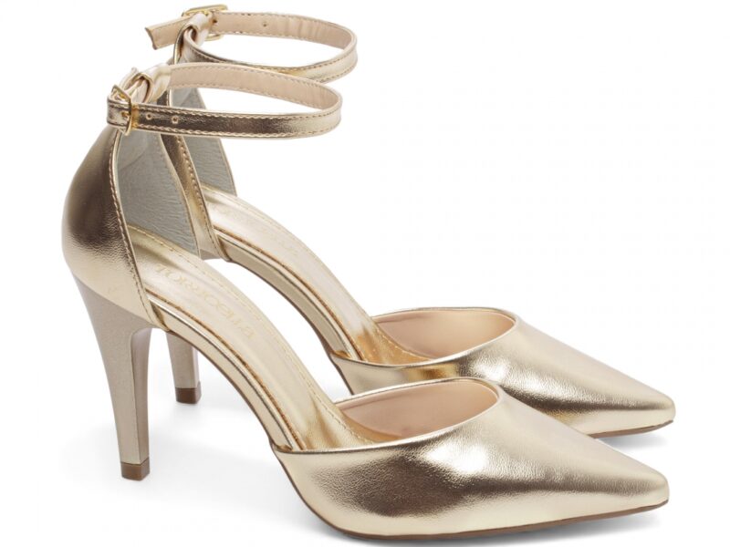 scarpin feminino dourado solado antiderrapante | VitriNerm