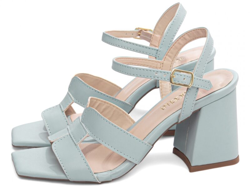 detalhe salto 7cm azul sandália feminina | VitriNerm
