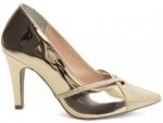 scarpin dourado salto 9cm verniz | VitriNerm