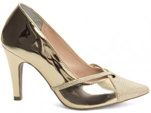 scarpin dourado salto 9cm verniz | VitriNerm