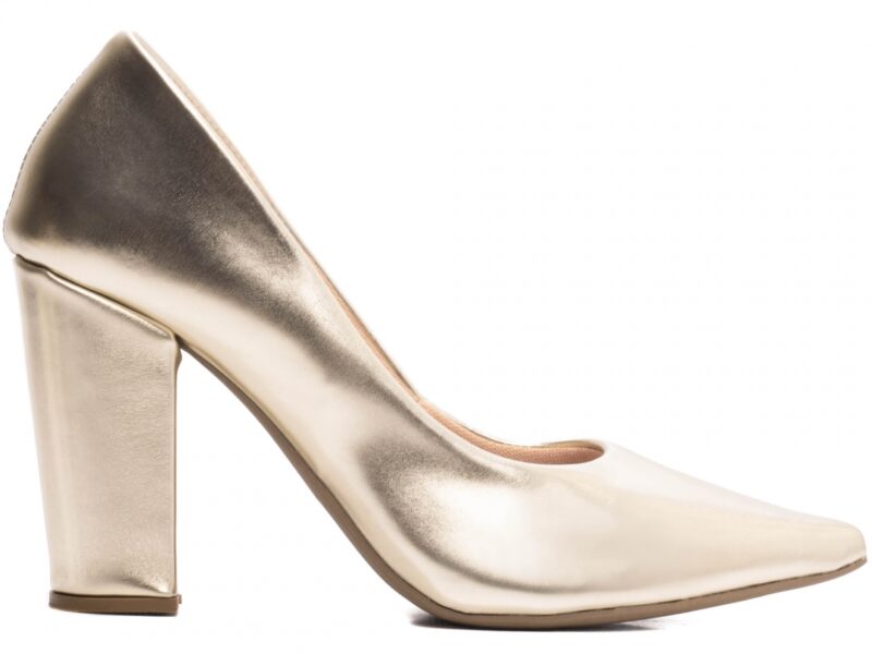 scarpin feminino dourado par completo | VitriNerm