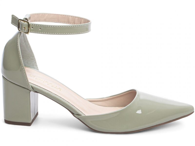 Scarpin Verde Verniz Salto 6,5cm Fivela Dourada scarpin dourada salto 6,5cm verniz | VitriNerm