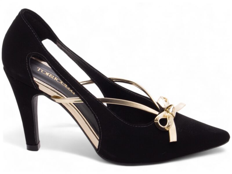 scarpin preto salto 9cm metalizado | VitriNerm