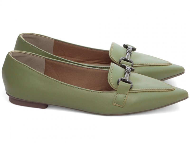 detalhe mocassim feminino verde feminino | VitriNerm