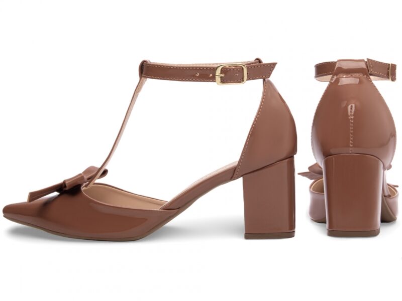 scarpin feminino caramelo vista lateral salto 6,5cm | VitriNerm