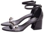 sandália feminina preto vista lateral salto 7cm | VitriNerm