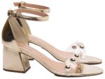 detalhe salto 7cm dourada sandália feminina | VitriNerm