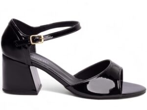 sandália preto salto 7cm verniz | VitriNerm