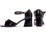 sandália feminina preto vista lateral salto 7cm | VitriNerm