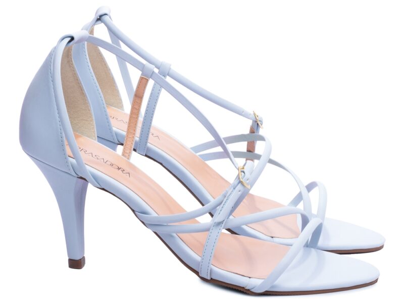 detalhe salto 9,5cm azul sandália feminina | VitriNerm